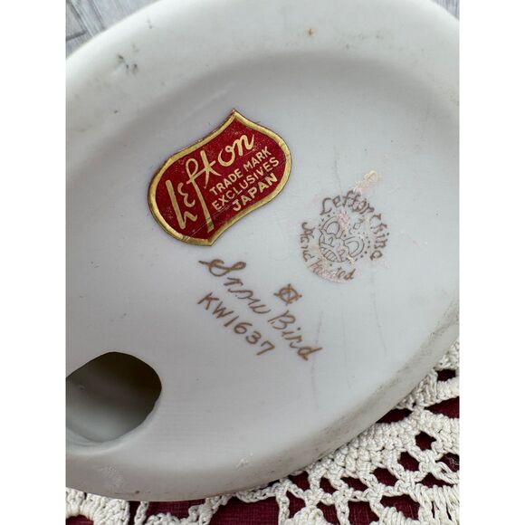 Vintage Lefton Snowbird Ceramic Winter Christmas Decor Bird - Picture 5 of 6